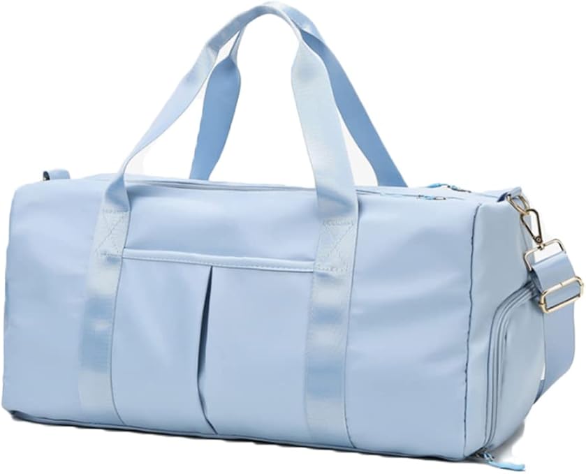 Premium Light Blue Gym Duffel Bag with Shoe Storage & Wet Pocket – Perfect for Sports & Travel